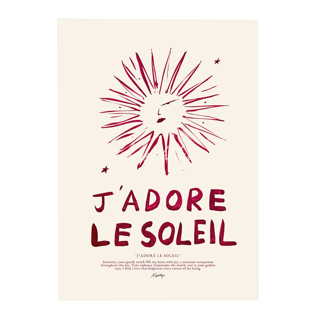 Affiche A3 J'adore Le Soleil - Rouge