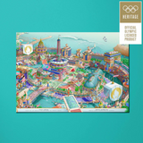 Carte postale de l'affiche Officielle des Jeux de Paris 2024 - Version Panoramique | Fleux | 4