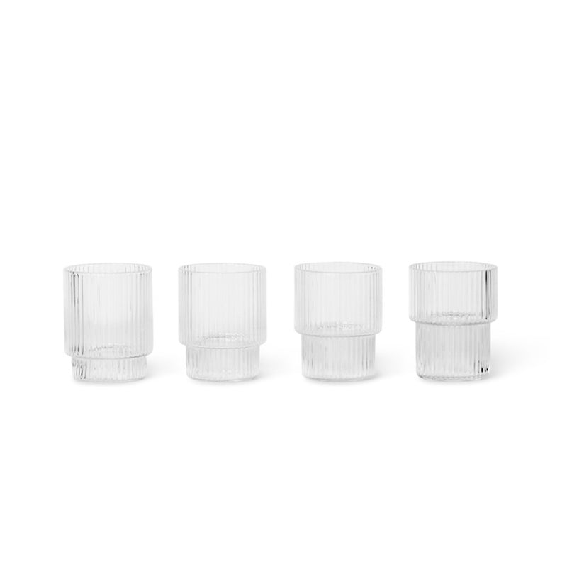 Set of 4 Ripple glasses - Smoked Gray