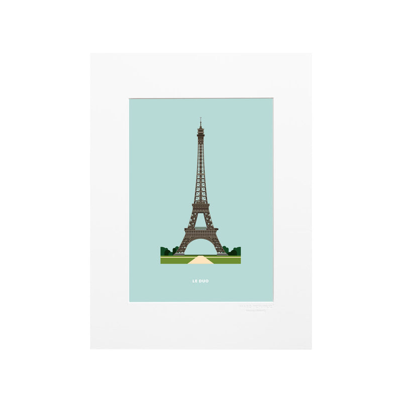 Affiche Le Duo Archi Eiffel Tower France - 30 cm x 40 cm
