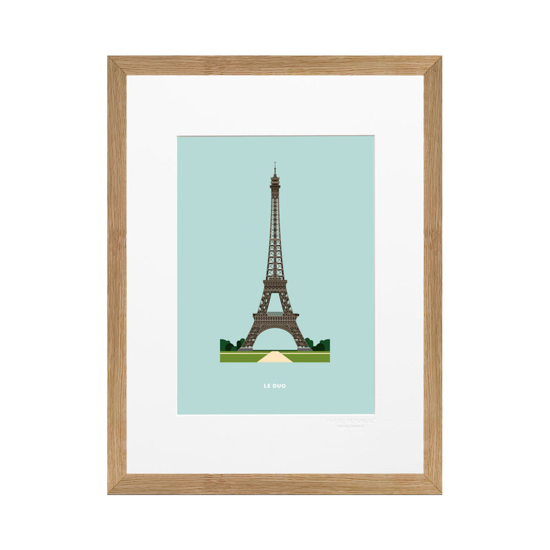 Affiche Le Duo Archi Eiffel Tower France - 30 cm x 40 cm
