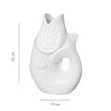 Vase Monsieur Carafon Poisson - Blanc | Fleux | 15