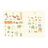 Carnet de coloriage et de stickers Le marché - Zoé de Las Cases | Fleux | 4