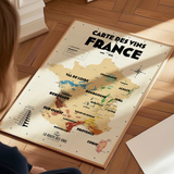 Map of French Vineyards - 30 x 40 cm - Ecru | Fleux | 12