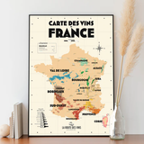 Map of French Vineyards - 30 x 40 cm - Ecru | Fleux | 8