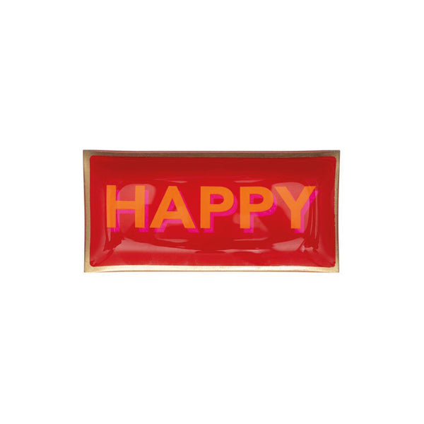 Plateau Rectangle L - Happy - Rouge - 10 x 21 cm