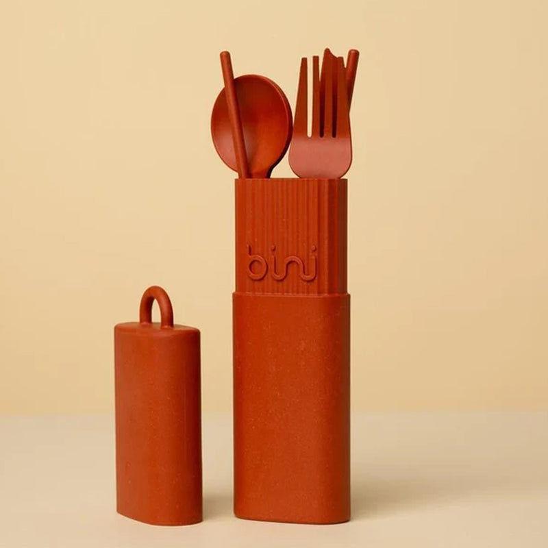 Reusable and nomadic cutlery kit in biosourced material