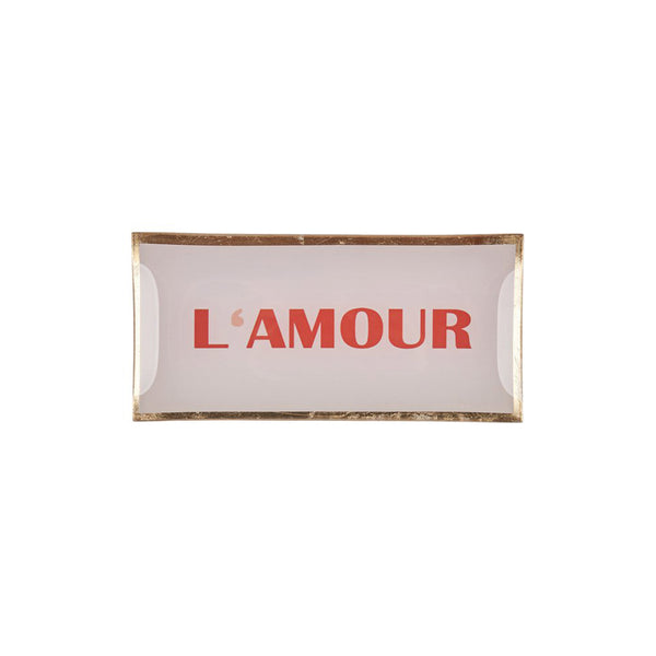 Plateau Rectangle L - L'Amour - Rose - 10 x 21 cm