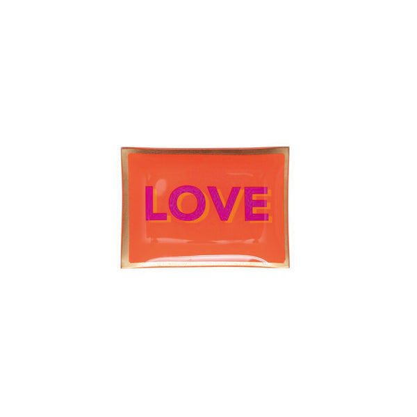 Plateau Rectangle M - Love - Orange - 10 x 14,2 cm