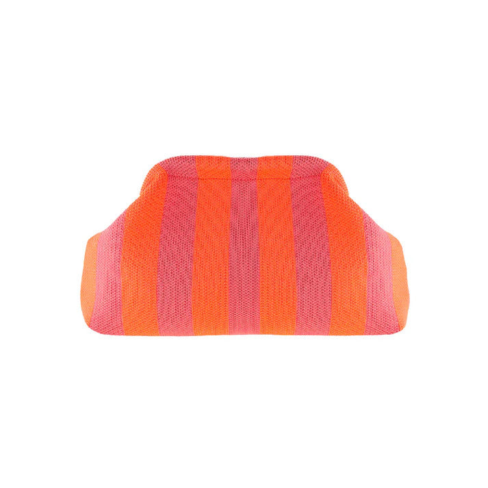Pochette Alba Rayures - Rose Foncé/Neon Orange