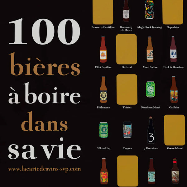 Poster à gratter 100 Bières à Boire dans sa Vie - 50 cm x 70 cm