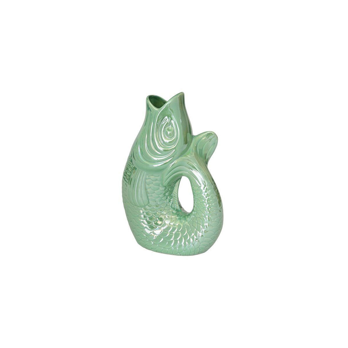 vase/flower vase - earthenware - S - azure/blue - 17x10x24.5cm