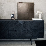 Graphic sideboard in varnished teak - 4 doors | Fleux | 6