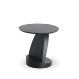 Oblic side table in varnished black teak - Ø 52 cm | Fleux | 8