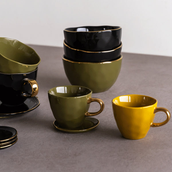 Good Morning ceramic coffee cup Ø 8.3 x 7 cm - Amber