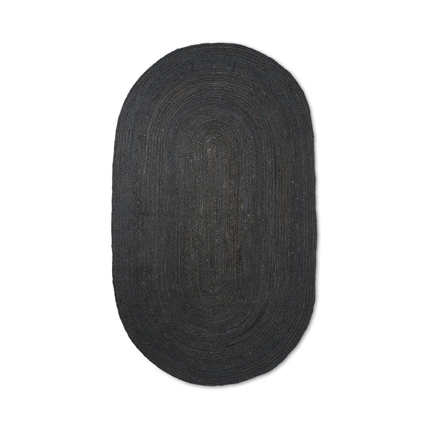 Eternal Jute Oval Rug - 230 x 340 cm - Black