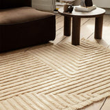 Crease rug in pleated wool - 160 x 250 cm - Light sand | Fleux | 3