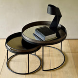 Set of 2 coffee tables for round tops in black metal - Ø 62 cm & Ø 93 cm | Fleux | 3