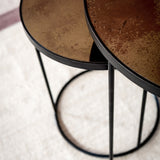 Set of 2 side tables heavy aged Bronze | Fleux | 9