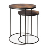 Set of 2 side tables heavy aged Bronze | Fleux | 8