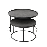 Set de 2 Tables basses pour plateaux ronds - Ø 62 cm & Ø 49 cm | Fleux | 6