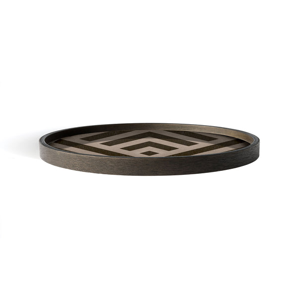 Wooden tidy tray - Graphite Chevron - 30 x 30 cm