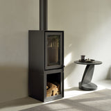 Oblic side table in varnished black teak - Ø 52 cm | Fleux | 13