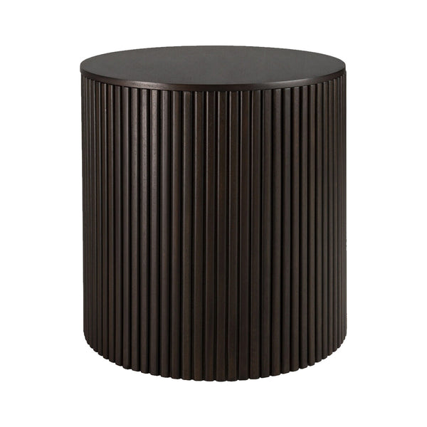 Roller Max Mahogany Round Side Table - Brown