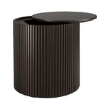 Roller Max Mahogany Round Side Table - Brown | Fleux | 4
