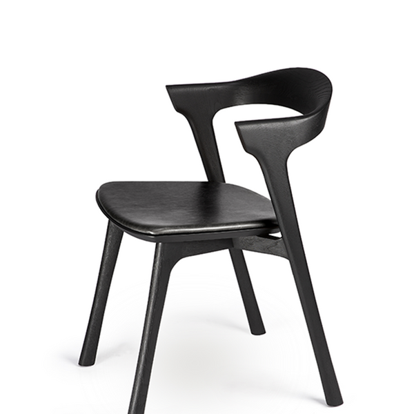 Bok Chair Black Oak - Black Leather