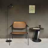 Oblic side table in varnished black teak - Ø 52 cm | Fleux | 12