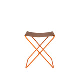 Folding stool Nola leather and iron - 39 x 31 x 45 cm - Pumpkin Orange | Fleux | 2