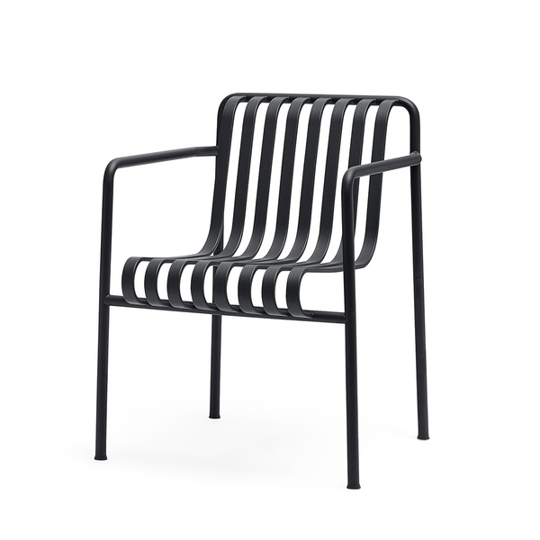 Palissade Dining Armchair in Powder Coated Steel - Anthracite