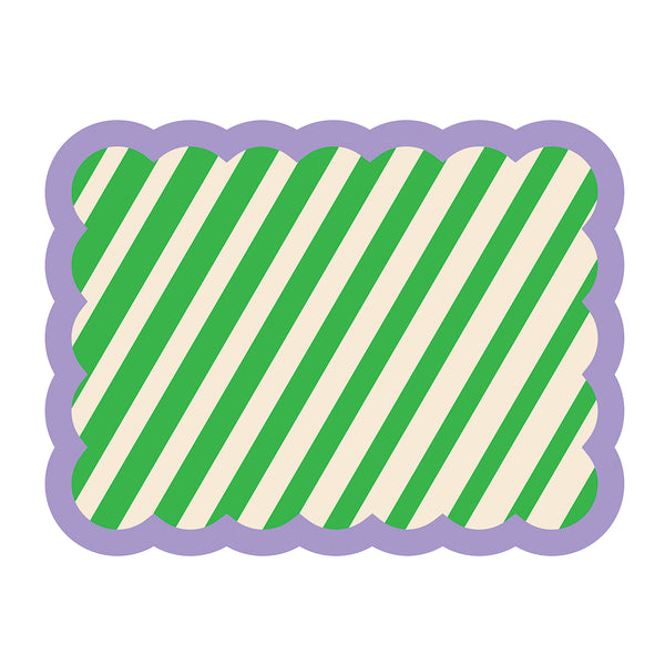 Striped Biscotti Placemat - 38cm x 48cm - Green &amp; Purple