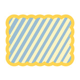 Striped Biscotti Placemat - 38cm x 48cm - Blue &amp; Yellow | Fleux | 5