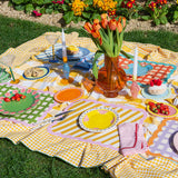 Set de table Biscotti à Carreaux - 38 cm x 48 cm - Lilas & Orange | Fleux | 7