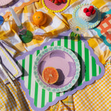 Set de table Biscotti à Rayures - 38 cm x 48 cm - Vert & Violet | Fleux | 6