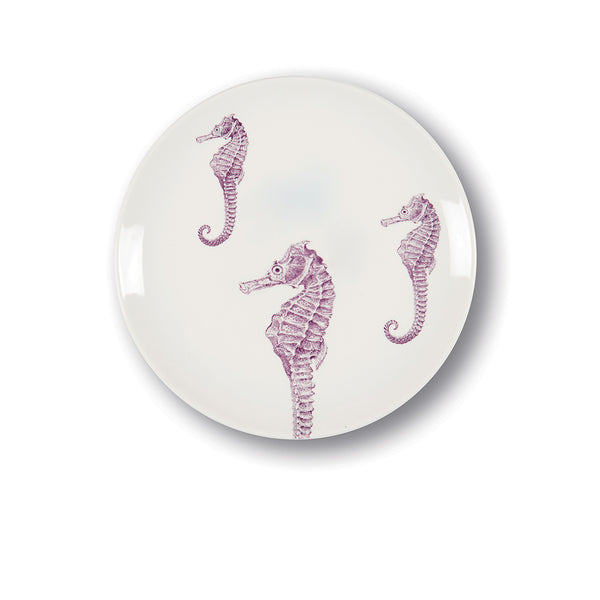 Seahorse porcelain dessert plate - Ø 21 cm