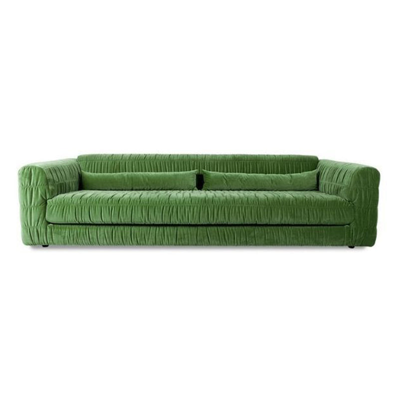 Velvet Club Sofa - 274 x 108 x 72 cm - Royal Green