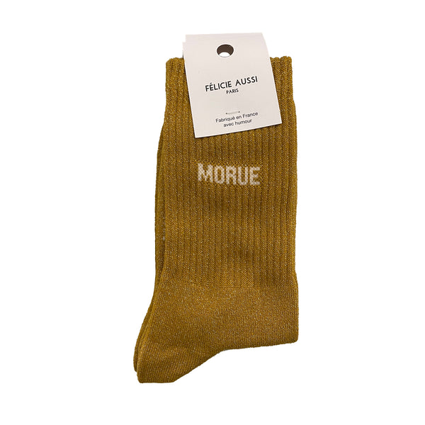 Cod socks with sequins 36/40 - Curry