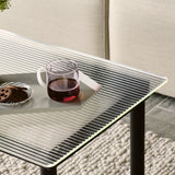 Kofi Coffee Table Solid Black Oak &amp; Clear Reed Glass - l 140 x W 50 xh 36 cm | Fleux | 6
