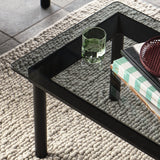 Table basse Kofi Chêne Massif Noir & Verre Teinté Gris - l 140 x L 50 x h 36 cm | Fleux | 5