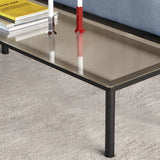 Kofi Coffee Table Solid Black Oak & Clear Reed Glass - l 140 x W 50 xh 36 cm | Fleux | 7