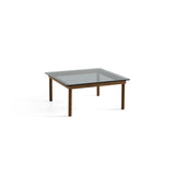 Table basse Kofi Noyer Massif & Verre Teinté Gris - l 80 x L 80 x h 36 cm | Fleux | 3