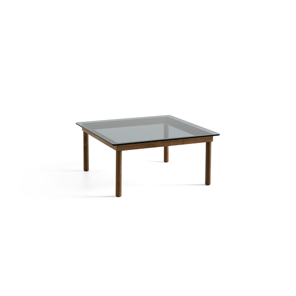 Kofi Coffee Table Solid Walnut &amp; Gray Tinted Glass - l 80 x W 80 xh 36 cm