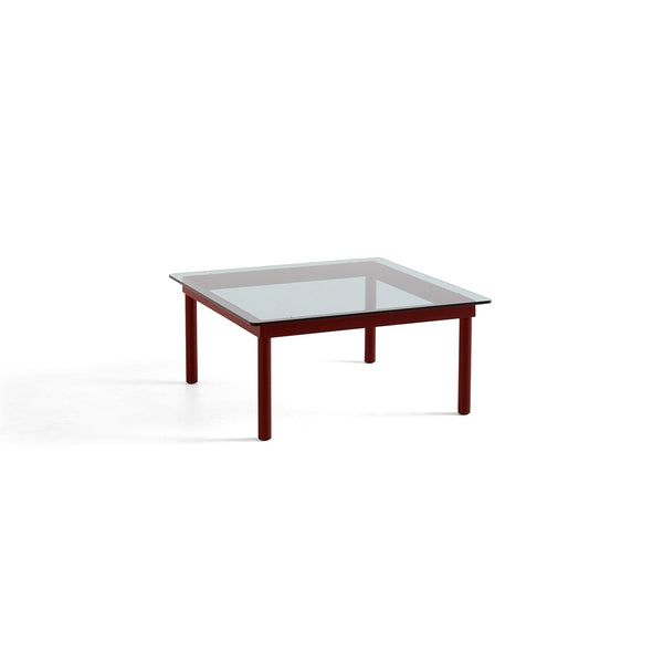 Kofi Coffee Table Solid Barn Red Oak &amp; Gray Stained Glass - l 80 x W 80 xh 36 cm