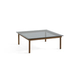 Table basse Kofi Noyer Massif & Verre Teinté Gris - l 100 x L 100 x h 36 cm | Fleux | 2