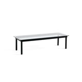 Table basse Kofi Chêne Massif Noir & Verre Clair - l 140 x L 50 x h 36 cm | Fleux | 2