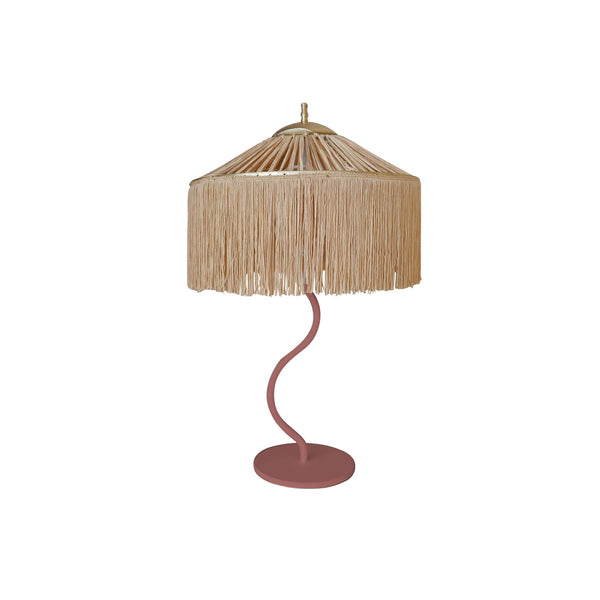 Kaa table lamp with golden fringes - Brown