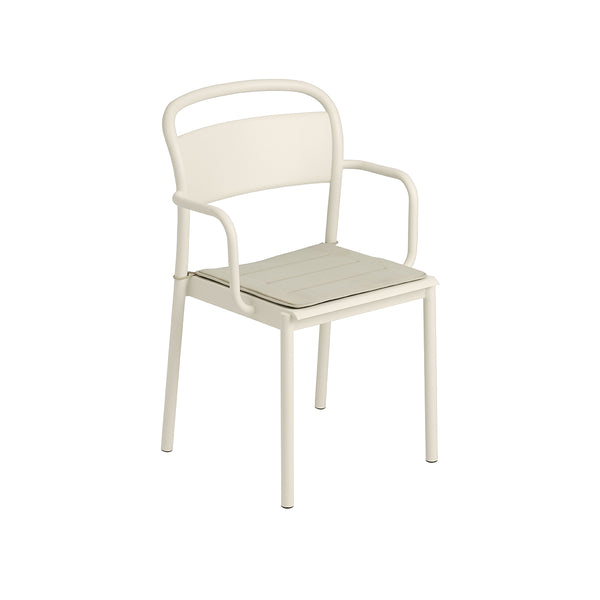 Chair Linear Steel Armrests Off-White